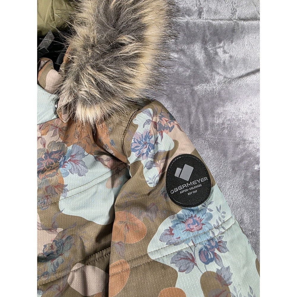 Obermeyer‎ Tuscany II Jacket Vintage Floral Camo Sz 6 w/removable Faux Fur Hood - Picture 3 of 9